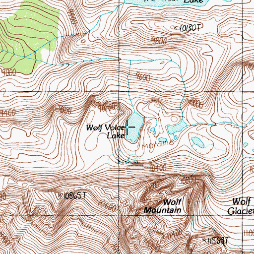 Topographic Map of Wolf Voice Lake, MT
