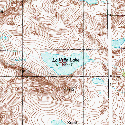 Topographic Map of La Velle Lake, MT