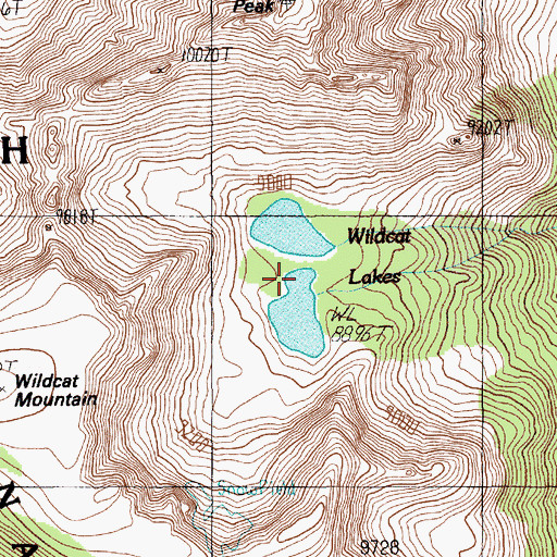 Topographic Map of Wildcat Lakes, MT