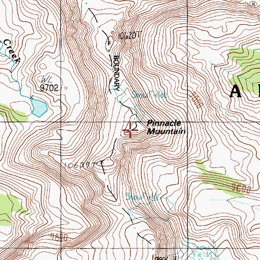 Topographic Map of Pinnacle Mountain, MT