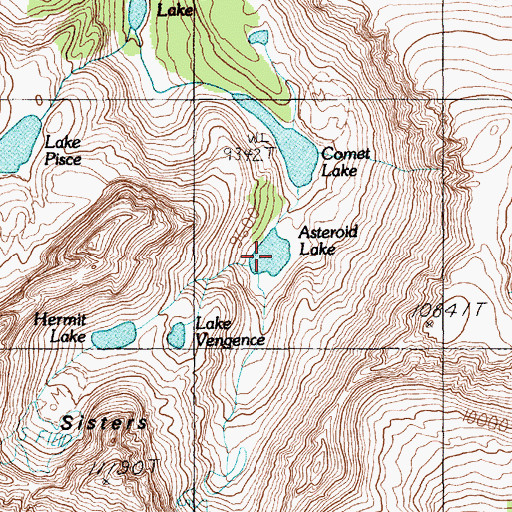 Topographic Map of Asteroid Lake, MT