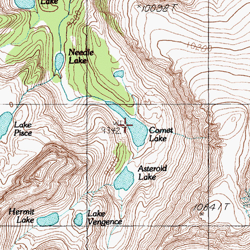 Topographic Map of Comet Lake, MT