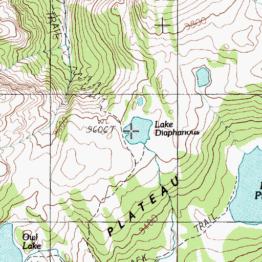 Topographic Map of Lake Diaphanous, MT