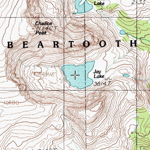 Topographic Map of Jay Lake, MT
