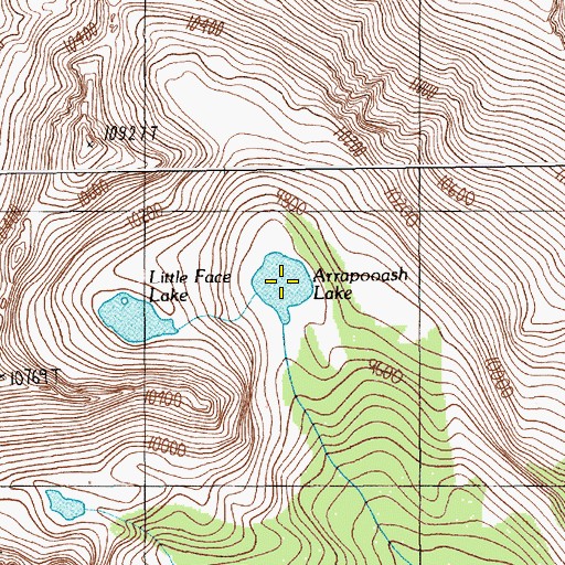 Topographic Map of Arapooash Lake, MT
