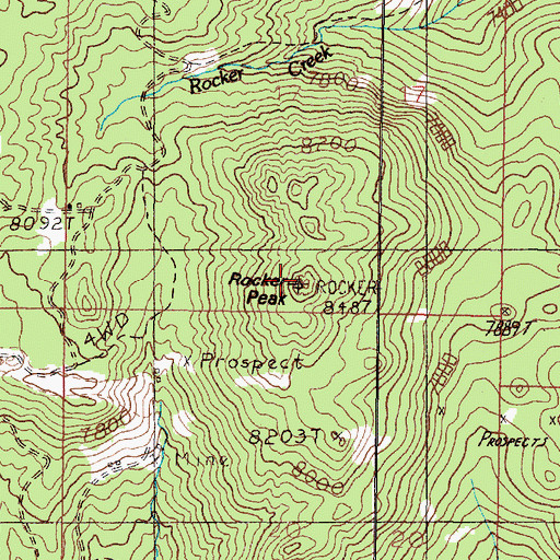 Topographic Map of Rocker Peak, MT