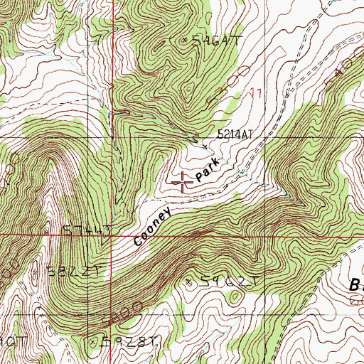 Topographic Map of Cooney Park, MT