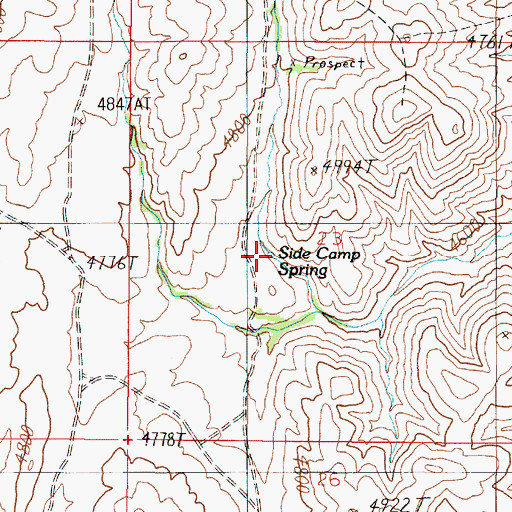 Topographic Map of Side Camp Spring, MT