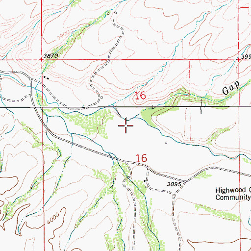 Topographic Map of South Gap Creek, MT