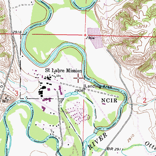 Topographic Map of St Labre Mission Airport, MT