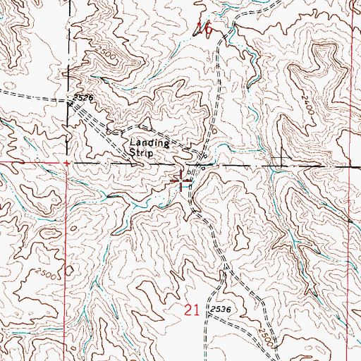 Topographic Map of Hoolie Airport, MT