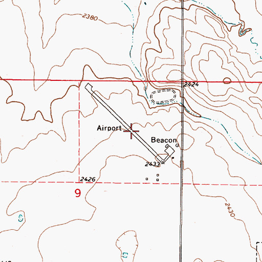 Topographic Map of Scobey Airport, MT