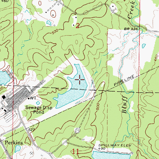 Topographic Map of Briar Plant Lake Two Dam, AR