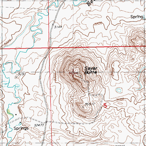 Topographic Map of KRYK-FM (Chinook), MT