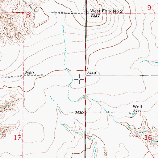 Topographic Map of KTYZ-FM (Wolf Point), MT