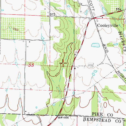 Topographic Map of North Fork Ozan Creek Site One Dam, AR