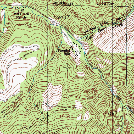 Topographic Map of Templed Hills, MT