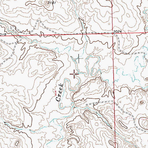 Topographic Map of Tin Cup Coulee, MT