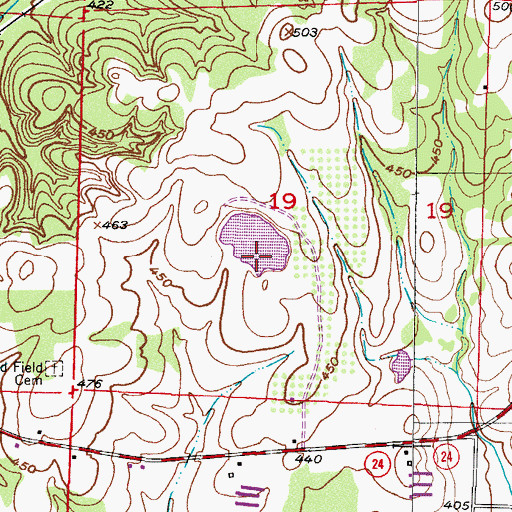 Topographic Map of Coulter Lake Dam, AR