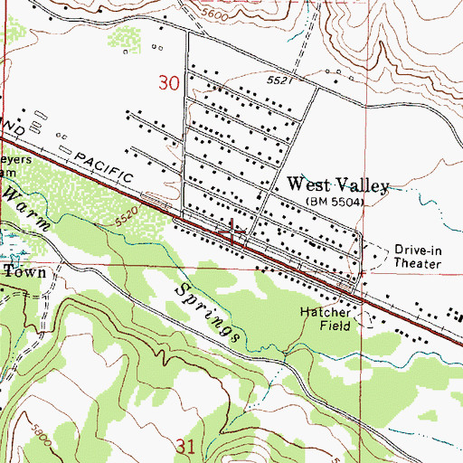 Topographic Map of West Valley, MT