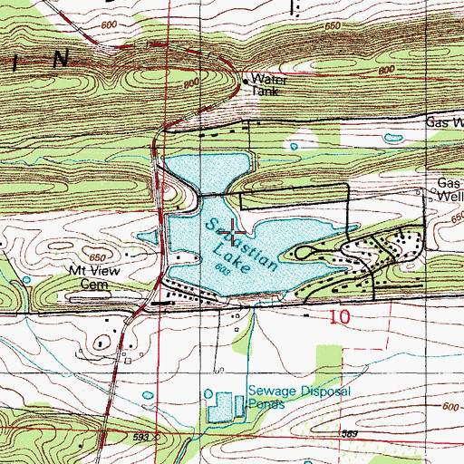 Topographic Map of Sebastian Lake, AR