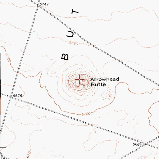 Topographic Map of Arrowhead Butte, AZ