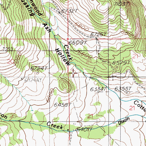 Topographic Map of Quaking Ash Hollow, MT