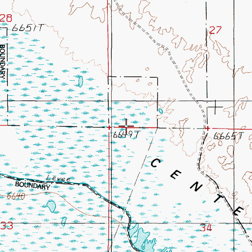 Topographic Map of 13S01W28DDD_01 Well, MT