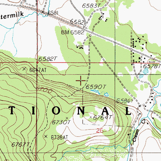 Topographic Map of 13S04E26BADB01 Well, MT