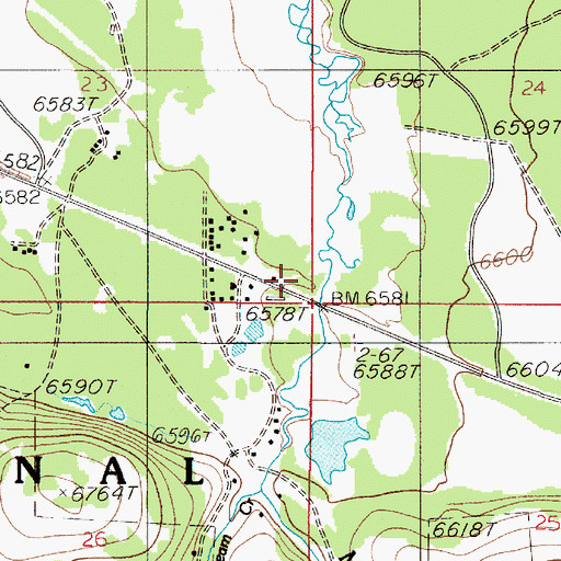 Topographic Map of 13S04E23DDDD02 Well, MT