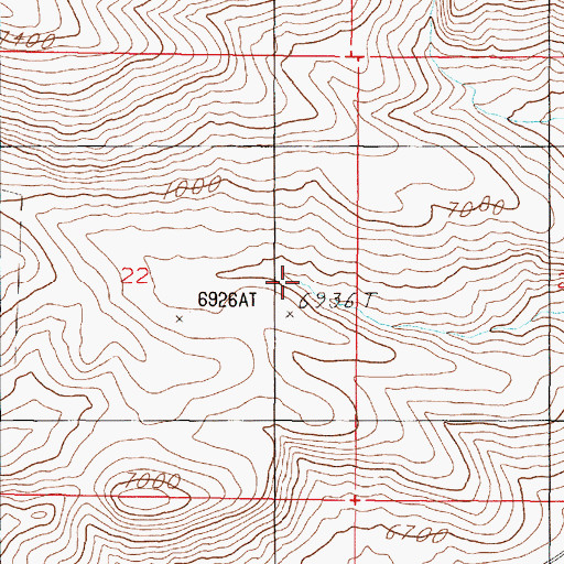 Topographic Map of 13S03W22DAAB01 Spring, MT