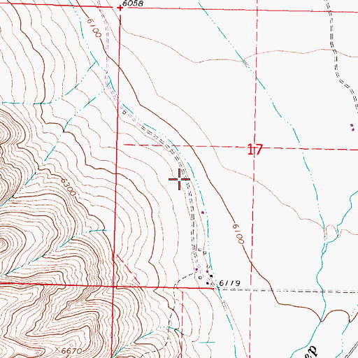 Topographic Map of 13S09W17CBAA01 Well, MT