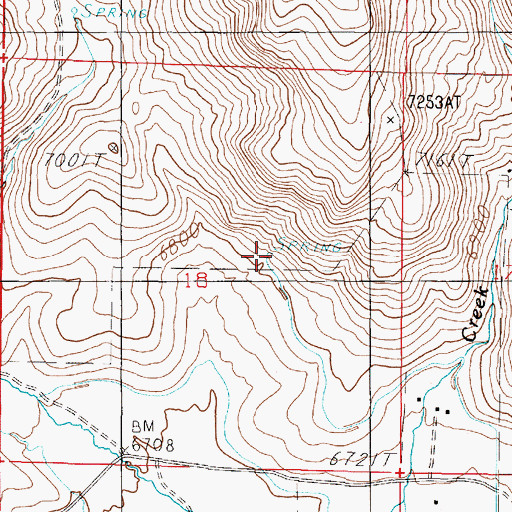 Topographic Map of 13S02W18ADC_01 Spring, MT