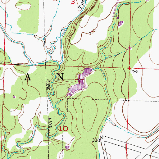 Topographic Map of Porter Lake, AR