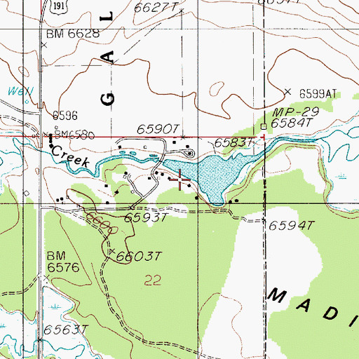 Topographic Map of 12S05E22ABCB01 Well, MT
