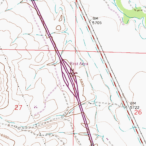 Topographic Map of 11S10W26BBCC01 Well, MT