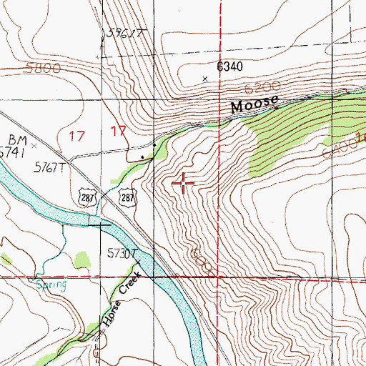 Topographic Map of 10S01E17DAB_01 Well, MT