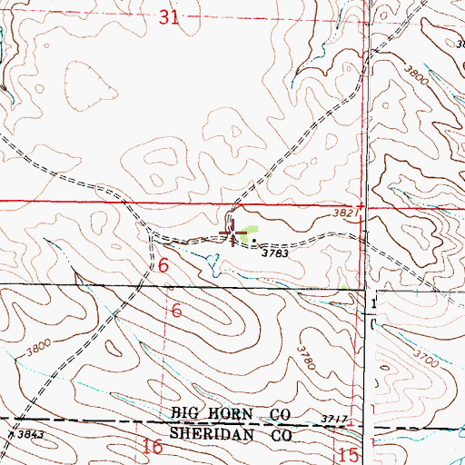 Topographic Map of 10S43E06ABAC01 Well, MT