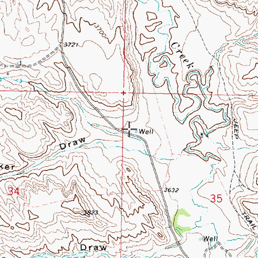 Topographic Map of 09S43E35BBCD01 Well, MT