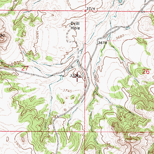 Topographic Map of 09S49E27DAAA01 Well, MT