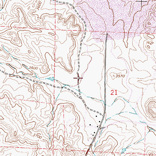 Topographic Map of 09S40E21BCAD01 Well, MT