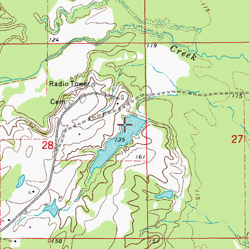 Topographic Map of Fullerton Lake Dam, AR