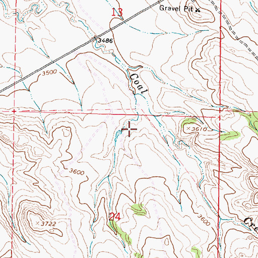 Topographic Map of 09S40E24ABBA01 Well, MT