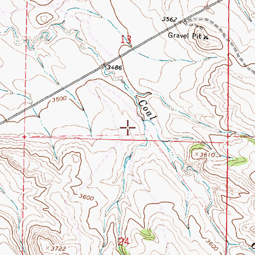 Topographic Map of 09S40E13DCCB03 Well, MT