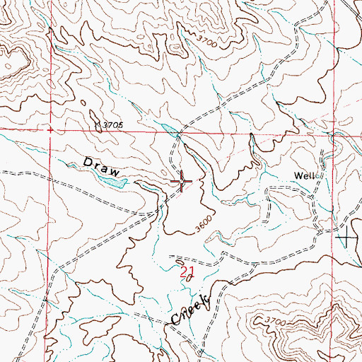 Topographic Map of 09S43E21BADA01 Well, MT