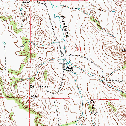 Topographic Map of 09S46E11CACA01 Well, MT
