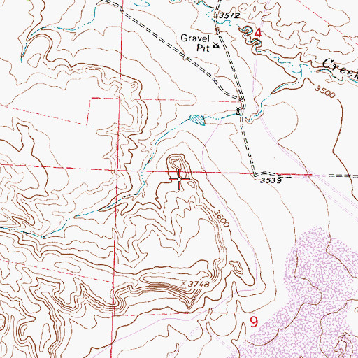 Topographic Map of 09S40E04CDCB01 Well, MT