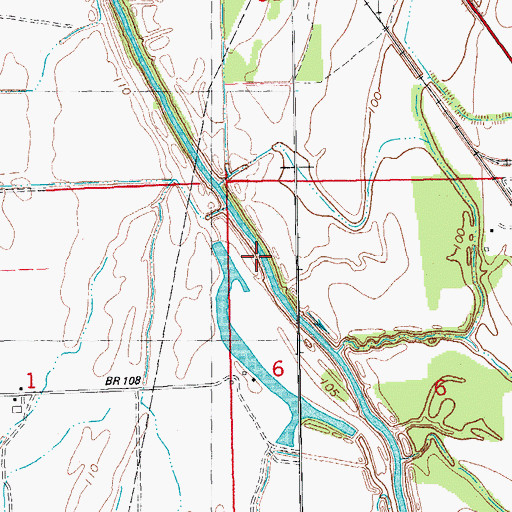 Topographic Map of Ball Lake Dam Number Two, AR