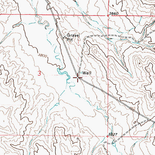 Topographic Map of 09S45E03DABB03 Well, MT