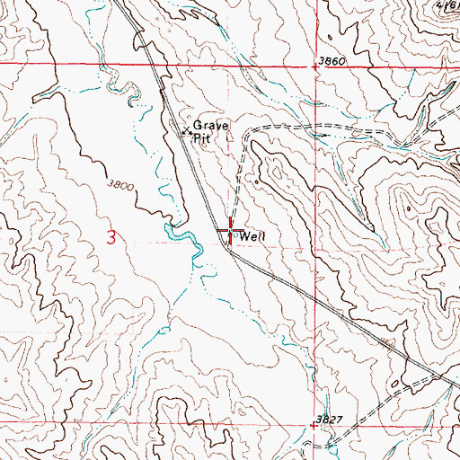 Topographic Map of 09S45E03ADCC01 Well, MT